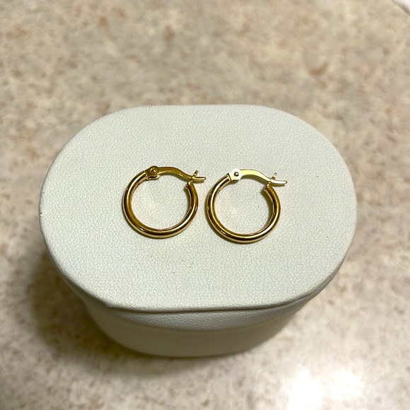 Jewelry - 925S &14K GOLD PLATED MINI HOOP EARRINGS